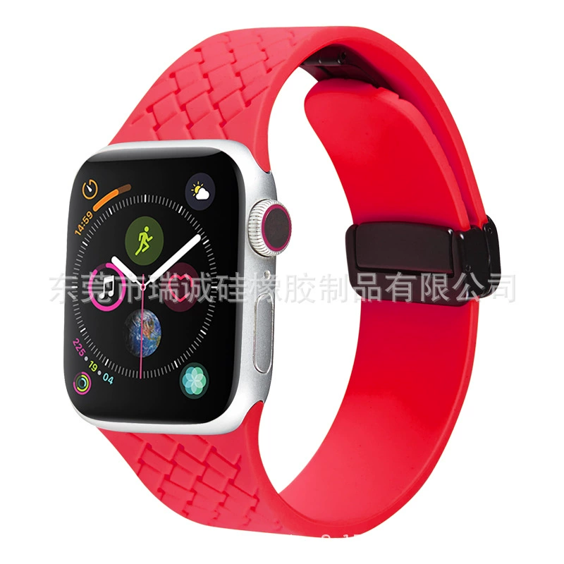 Подходящие браслеты Apple Watch 8 Ultra 49 мм плетеный складной магнитный всасывающий силиконовый ремешок