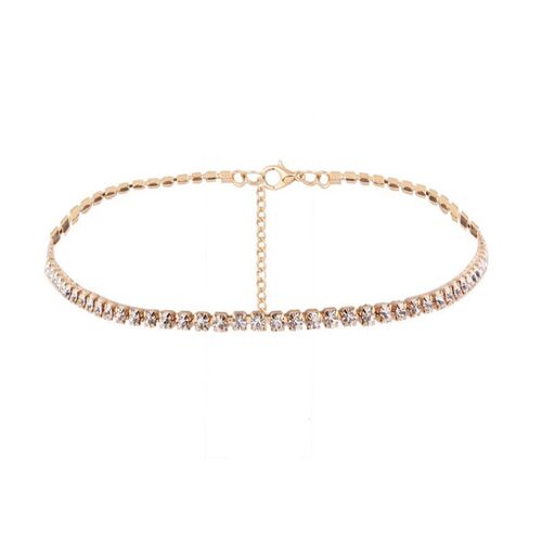 Hot-selling European and American-style jewelry: Elegant diamond-studded full-diamond necklace, fashionable and versatile rhinestone claw chain, clavicle necklace for women.