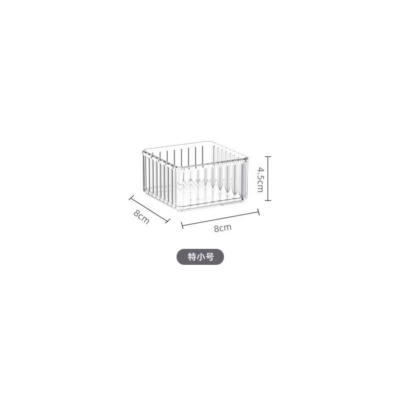 Table Storage Box, PET Striped Long Transparent Organizer — Extra Small to Large