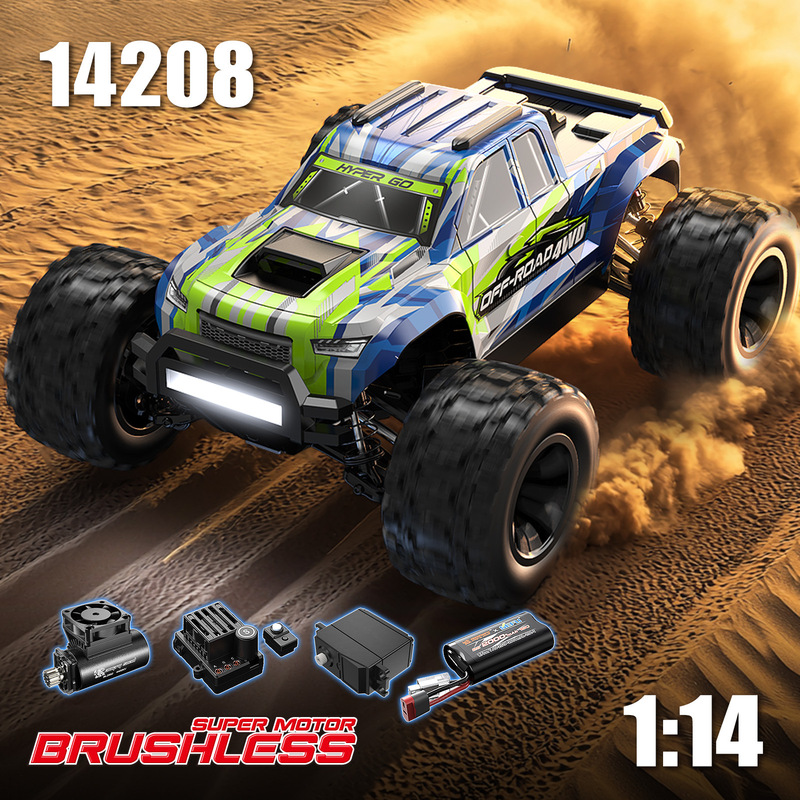 Cross-Border Meijiaxin 14208 Brushless High-Speed Car Four-Wheel Drive Remote Control Off-Road Drift Car Hyper Go Boy Toy