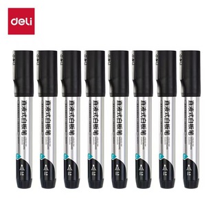 Deli Straight Liquid Whiteboard Pen Erasable Large Capacity Black Red Blue Water-Based Easy Erasable Pen Office Supplies Wholesale