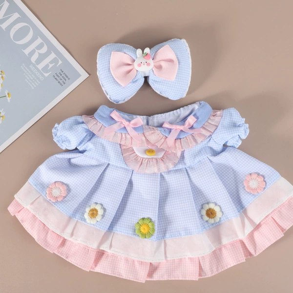 Lemon Yellow [Blue Check Floral Skirt