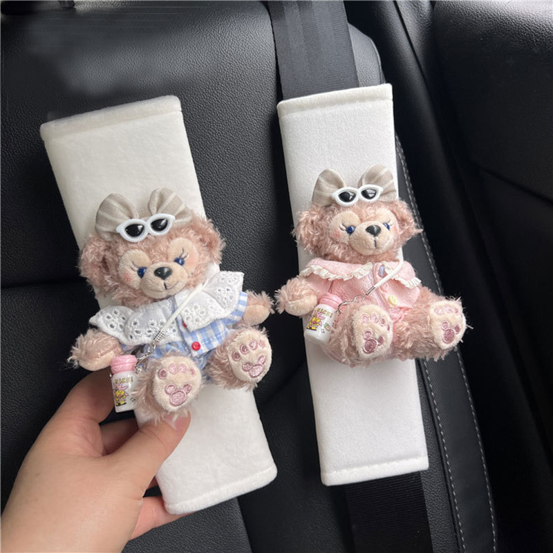 Cute Bear Car Decoration Car Seat Belt Shoulder Cover Anti-Neck Child Safety Belt Car Interior Decoration