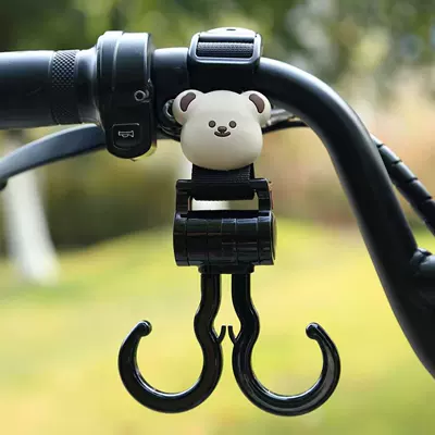 Electric Scooter Hook, Reinforced Load-Bearing Other Electric Vehicle Accessories - black-double-hook-short-style-little-brown-bear-22cm