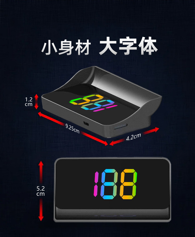 New energy HUD head-up display car Beidou GPS tester multi-function high-definition display projector