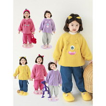 吾里卜一女童卡通毛毛绒外套2025冬季新款儿童可爱加厚保暖外穿潮