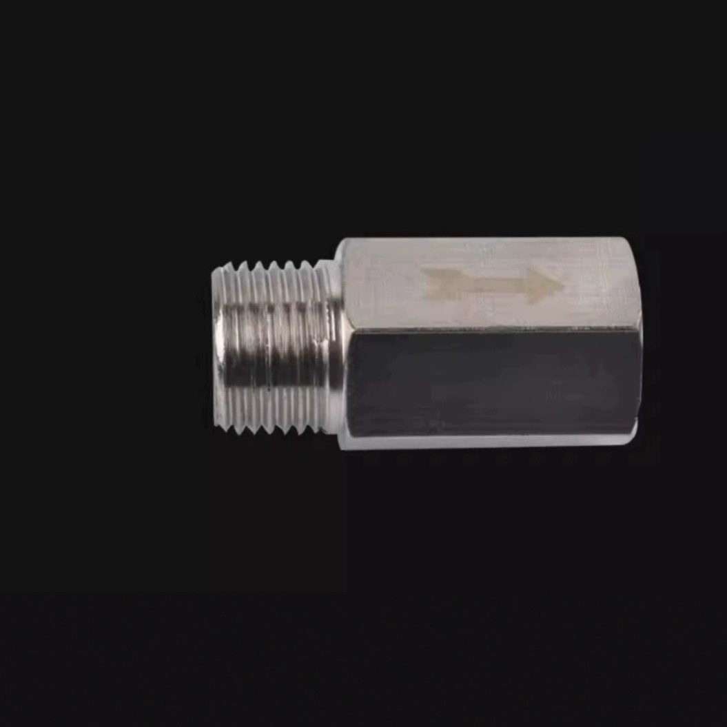 Пневматический односторонний клапан Наружный шестиугольный медный никель 1/8 1/4 3/8 1/2 3/4 Газовый обратный клапан Внутренний и внешний провод