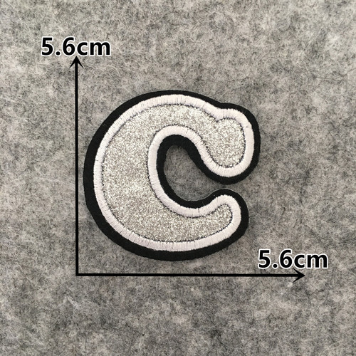 Cartoon silver 26 English letters hot melt tape stickers DIY decorative clothing ironable patch stickers