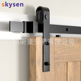 American Barn Door Hanging Rail Hanging Wheel Sliding Door Sliding Door Hardware Guide Rail Full Set Cross-border Special for Wholesale