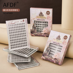 AFDF マジック接着剤不使用つけまつげ新しい 3D 立体 10 行大容量シングルクラスターセグメントカーリングまつげ