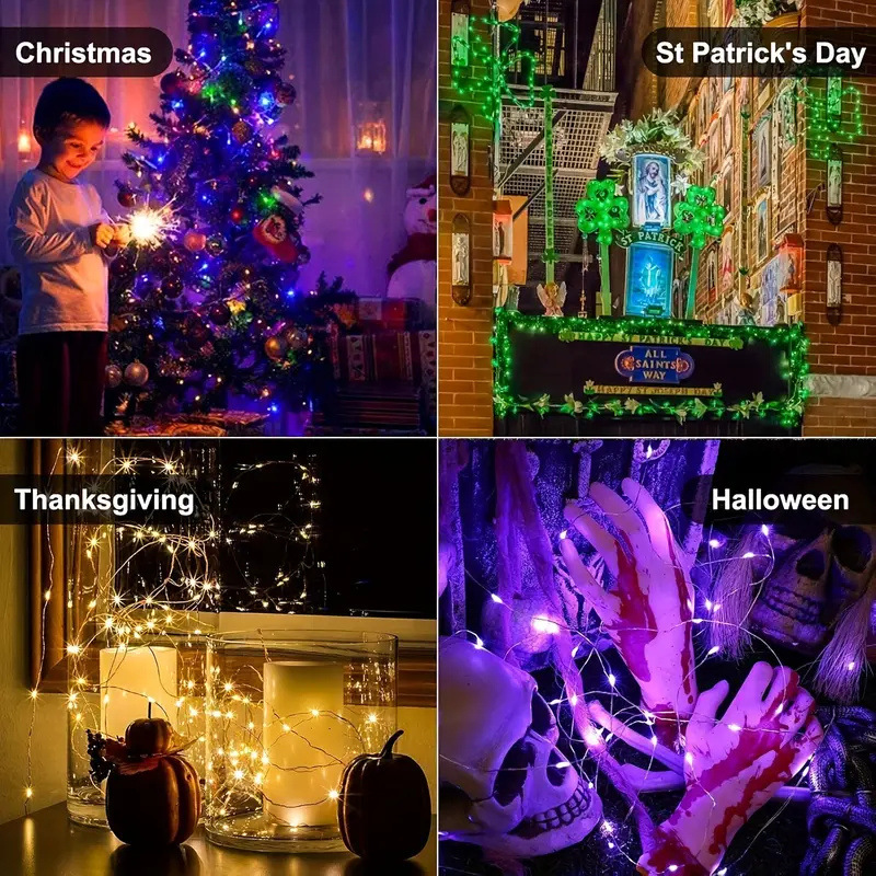 LED Sternenhimmel V Hängeleuchte mit magischer Bohne, dreifarbig dimmbar, RGB-Lichter, Niederspannungs-Lichtquelle, warmweiße Atmosphärenleuchte, Kupferdraht-Lampe