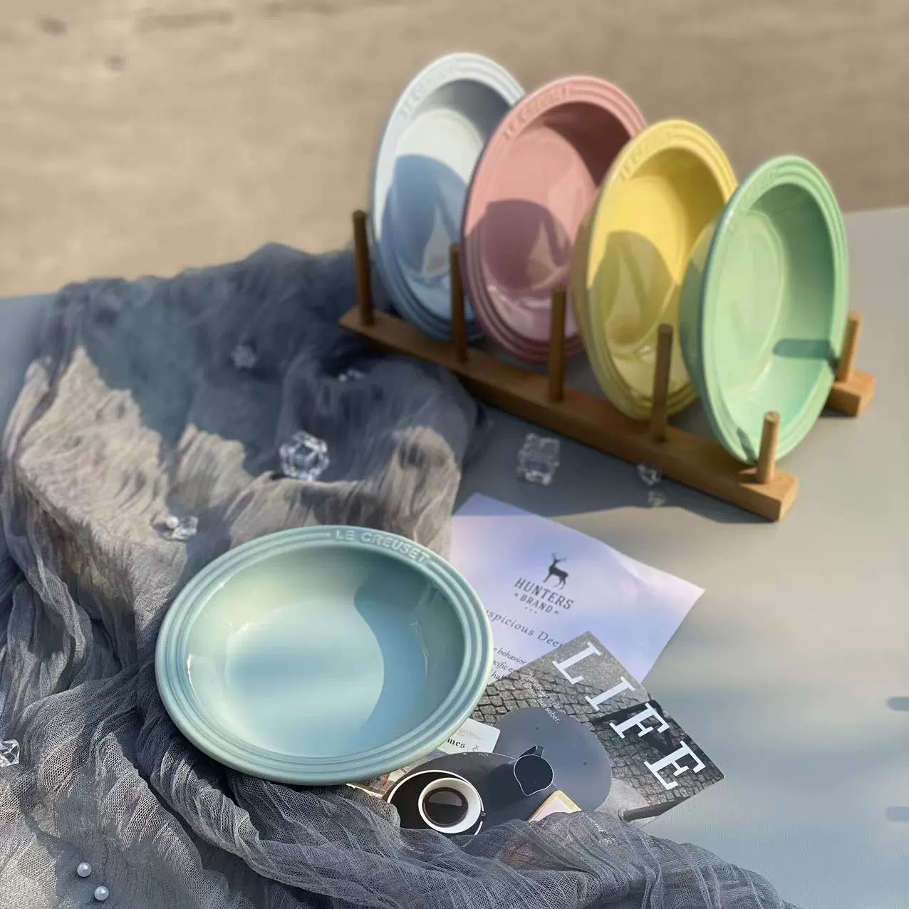 Керамическая посуда Le Creuset Cool Ceramics 15см сетевая тарелка-поднос глубокая круглая, подарочная коробка, вариации цвета