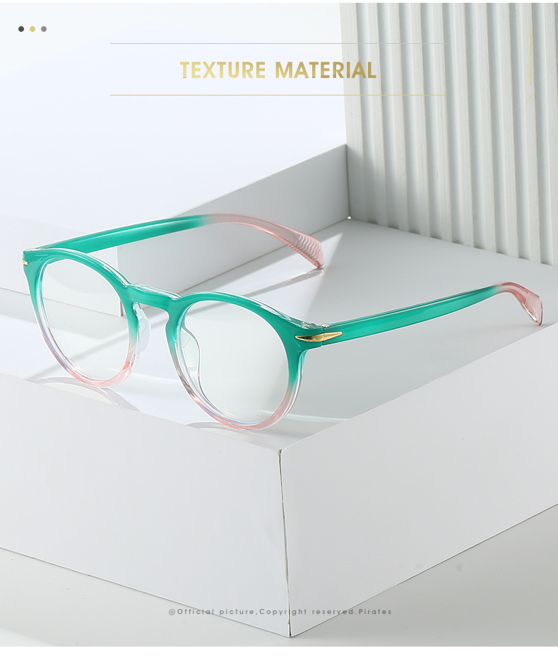 Basic Simple Style Color Block Pc Round Frame Full Frame Optical Glasses display picture 2