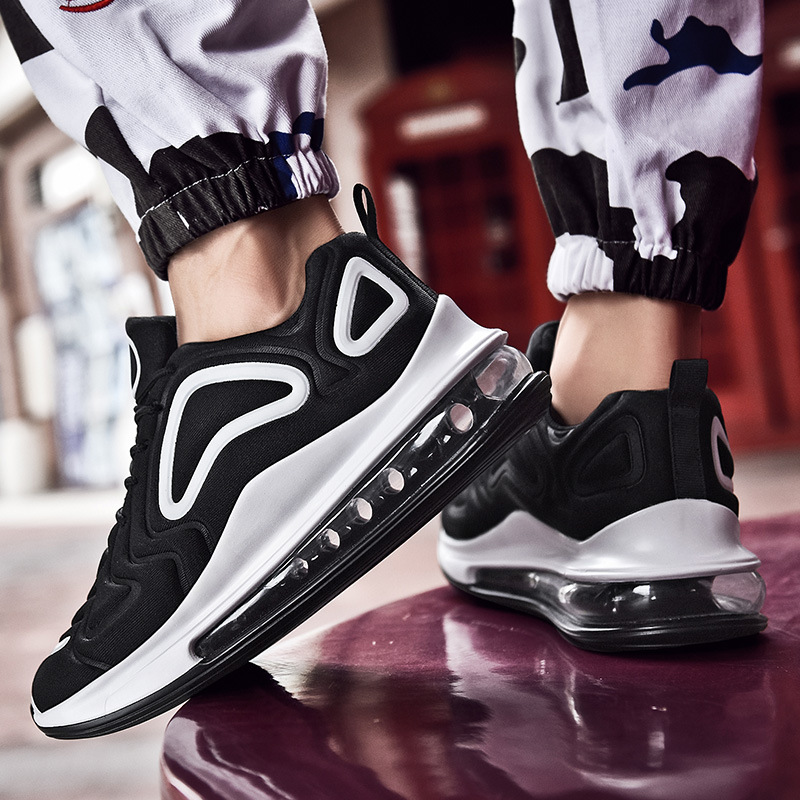 Full Palm air cushion zapatos de hombre otoño completo negro pareja zapatilla de deporte versátil marca de moda estudiante de escuela secundaria zapatos de absorción de choque zapatos de moda de hombre