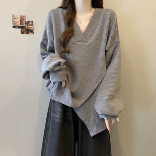 plus size Texture Pit Cross Design Long Sleeve Top Women's 2024 Early Autumn New Loose Slim Base Shirt
