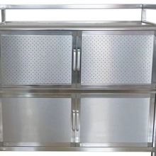 加厚不锈钢碗柜厨房柜茶水餐边柜简易灶台柜铝合金阳台储物置物柜