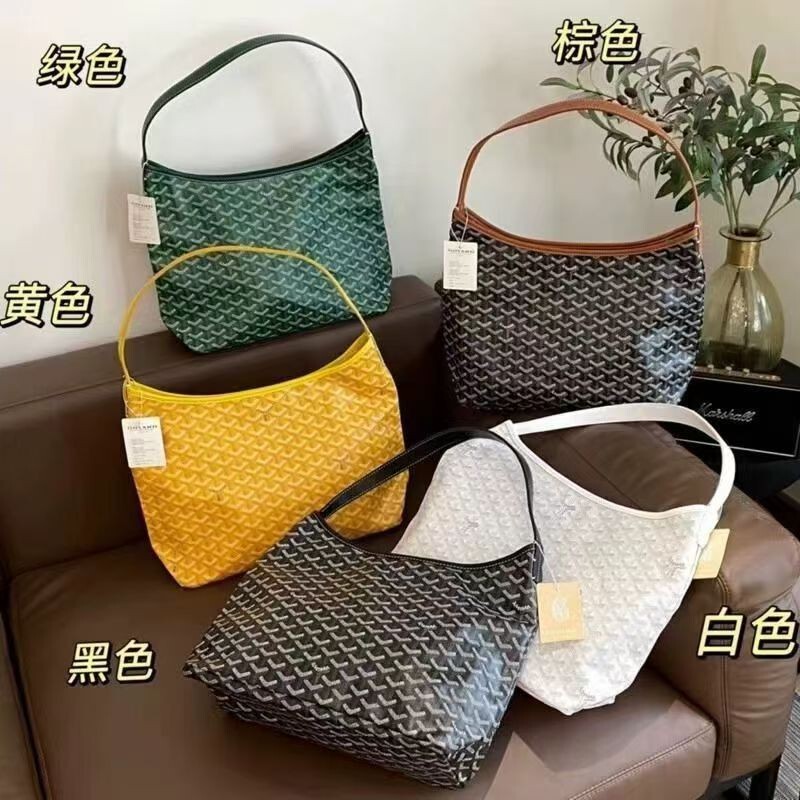 Goyard Dog-Tooth Hobo Underarm Bag with Detachable Inner Bag, European and American Retro Style