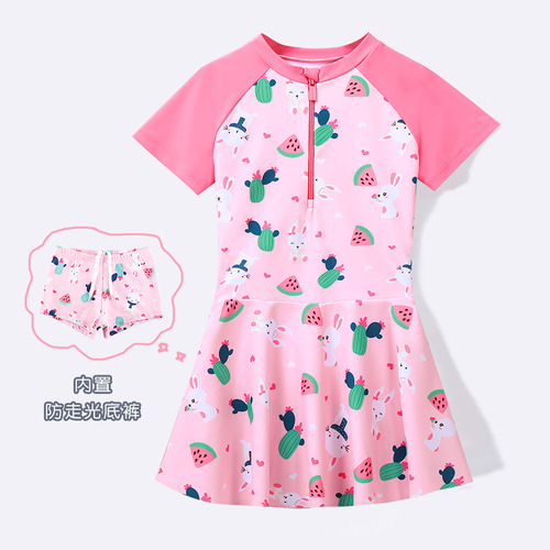Cute 2025 Children's Swimwear for Girls, Summer Water Park Swimwear, Ins Style for Big Kids and Toddlers, Split Suit