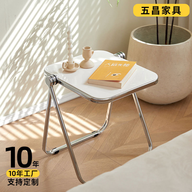 침실 침대 옆 테이블 작은 사각 테이블 거실 접이식 커피 테이블 발코니 소파 옆 테이블 컴퓨터 테이블 다기능 경량 접이식