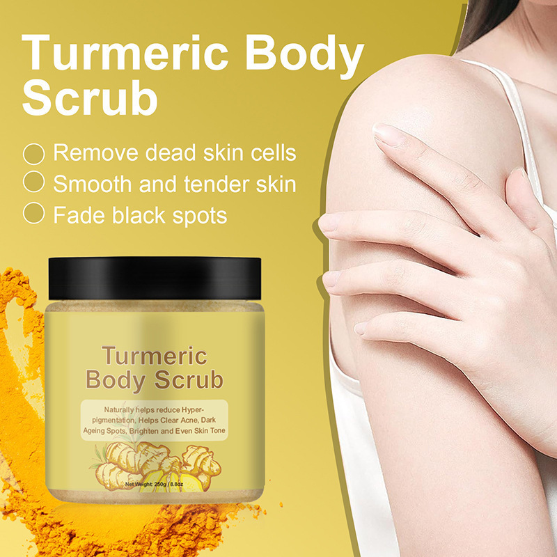 跨境姜黄磨砂膏现货身体面部护理清洁黑色素去角质Turmeric scrub|undefined