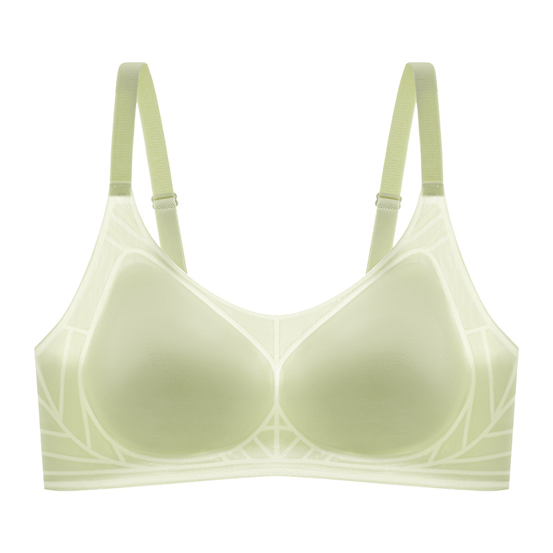 Hielo frío suave soporte ropa interior damas sin marcas sin anillo de acero sujetador recopilación anti-caída soporte superior fijo copa sujetador