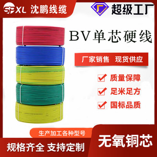 National Standard Copper Core Cable 1/1.5/2.5/4/6/10/16/25 Square Bv/Bvr Hard Wire/Multi-Strand Soft Wire