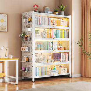 Steel Bookshelf with Door Glass Bookcase Floor Dust-proof Hand-held Display Cabinet Book Storage Cabinet Book Storage Cabinet