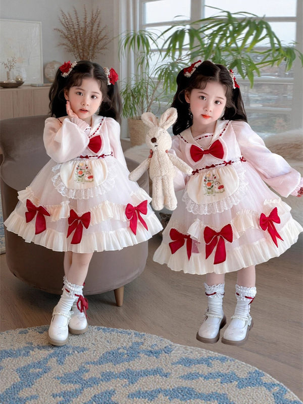 洛丽塔女童公主裙秋装2025新款洋气儿童春秋连衣裙小女孩生日裙子|undefined