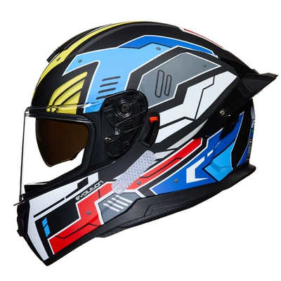 Motosiklet kaskı (dəbilqə) — lens big tail bluetooth - colorful-mecha-transparent-m