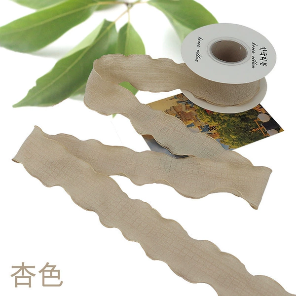 Wrinkle ribbon apricot color width is about 4cm long about 9m