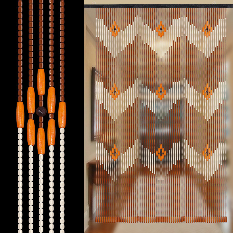 Solid Wood Door Curtain Chinese Style Pearl Curtain Entrance Living Room Partition Curtain Bedroom Bathroom Feng Shui Partition Wooden Door Curtain Solid Wood Door Curtain Chinese Style Pearl Curtain Entrance Living Room Partition Curtain Bedroom Bathroom Feng Shui Partition Wooden Door Curtain