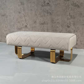 轻奢换鞋凳北欧床尾凳沙发凳软包坐垫鞋柜长条凳客厅休闲绒布脚踏