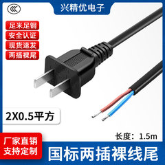 国家標準 2 プラグ 2 コアプラグ電源コード国家標準電源コード 0.5 平方ワイヤー国家標準純銅 2 プラグ裸線テール