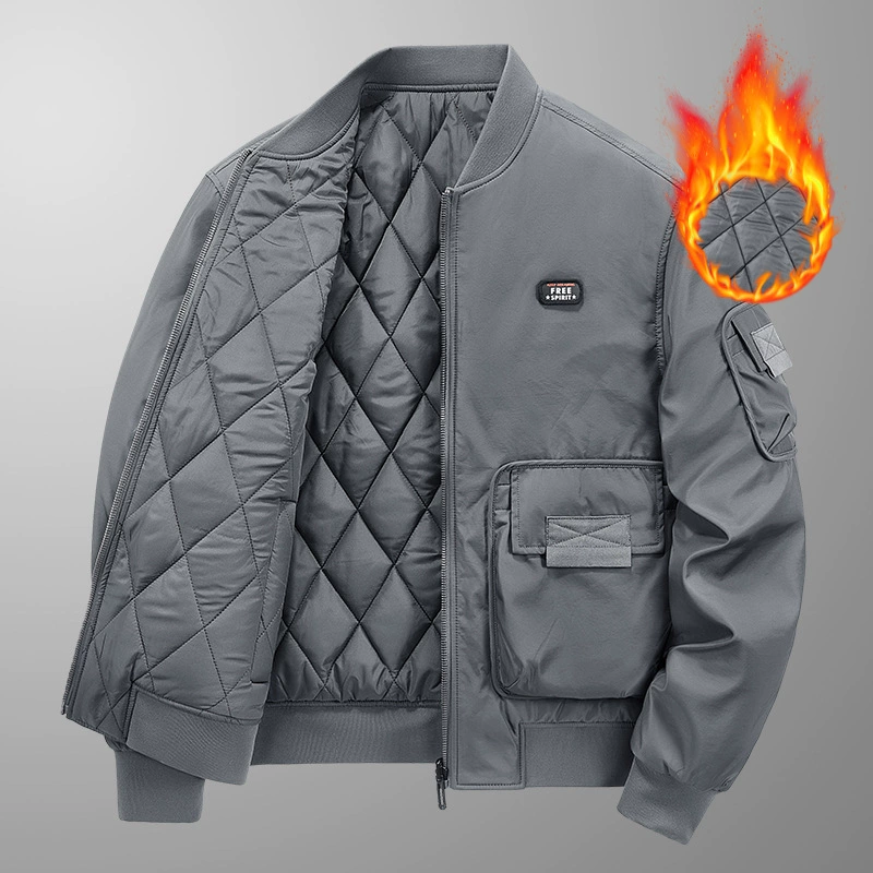 Double-sided keep warm set for leisure, demi-season down jacket, increased thickness