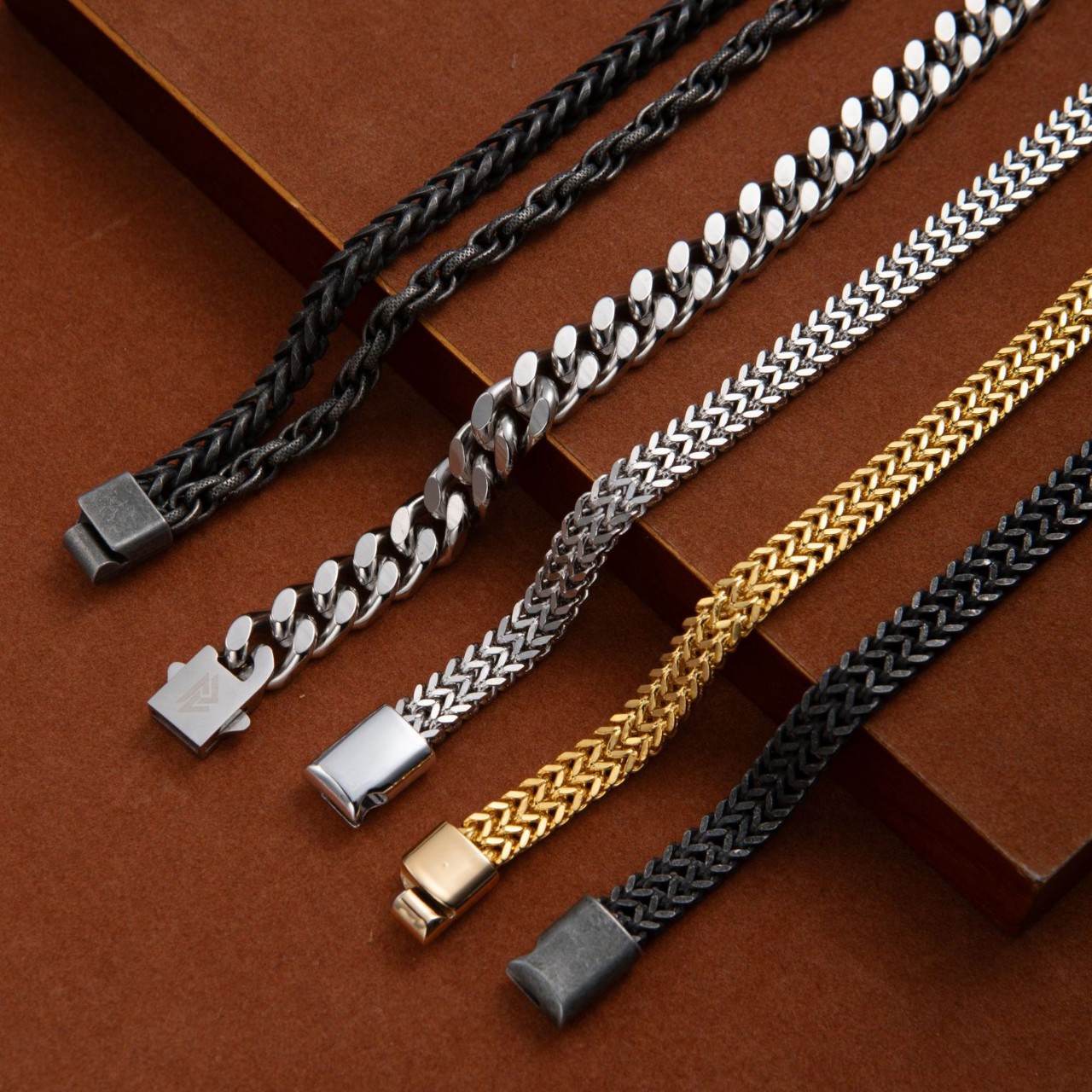 European and American Cross-border Titanium Steel Chain Bracelet Men's Hip-hop Punk Style Bracelet Trendy Cool Personality Bracelet Cold Style Bracelet