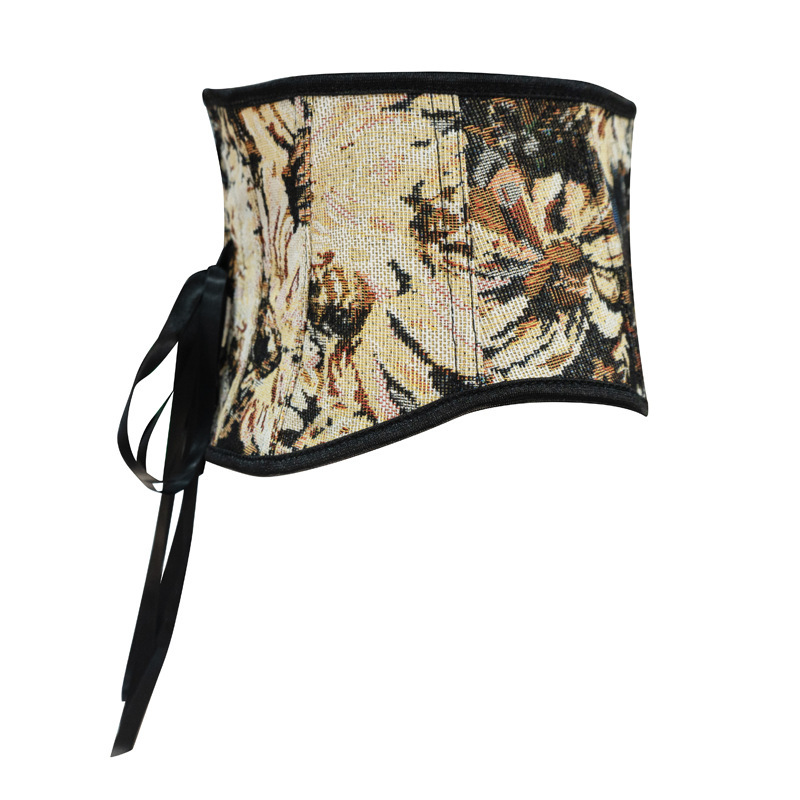 Impresión retro francesa sexy corsé correa cintura sellado corto cintura delgada cintura cint