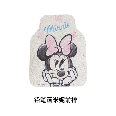 mat dirt-resistant universal easy-to-clean car | Avtomobil döşəmə paspasları - pencil-drawing-minnie-front-row-monolithic-car-mats