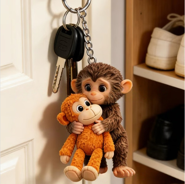 Cross-Border Popular Monkey Keychain, Realistic Monkey Pendant, Cute and Fun Luggage Accessories, Phone Chain Charms Wholesale Cross-Border Popular Monkey Keychain, Realistic Monkey Pendant, Cute and Fun Luggage Accessories, Phone Chain Charms Wholesale