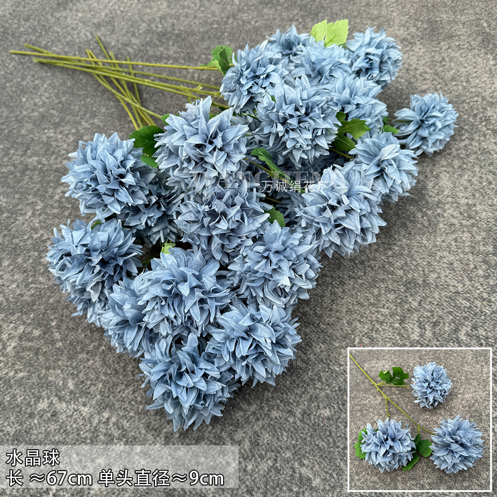 Haze azul decoración de la boda flor de seda flor Hotel fotografía flor de la pared arreglo floral Yingbin distrito Camino de plomo flor artificial