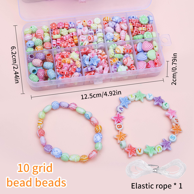 Fabricantes de juguetes de cuentas para niños pulseras diy paquete de material hecho a mano 10 cuentas caja de regalo al por mayor