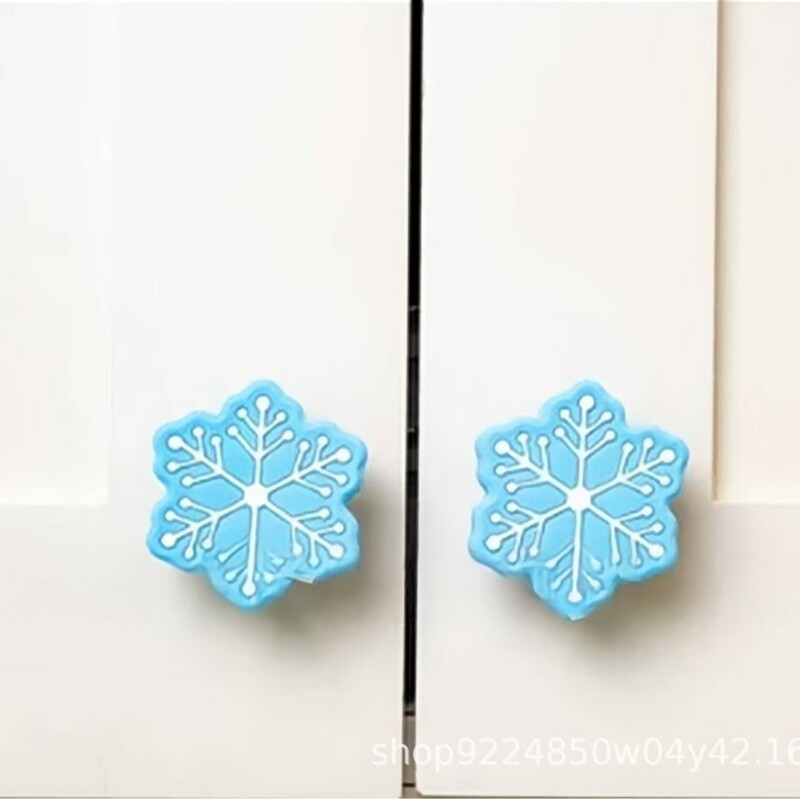 跨境新款Snowflake Knobēz 6 pack雪花把手装饰家居圣诞节摆件 h|undefined