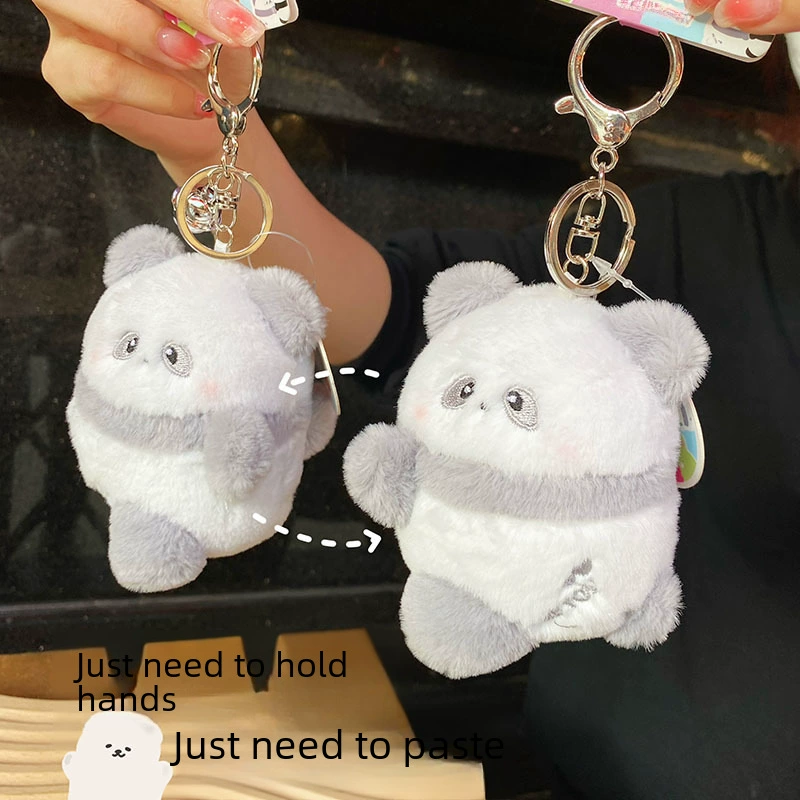 Jinnew Friends Sticker Series Cute Panda Plush Keychain Creative Couples Capital Couple Trip wholesale