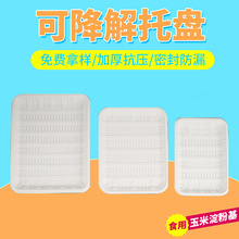 工厂现货批发玉米淀粉可降解餐盒环保餐盘生鲜食品水果一次性托盘