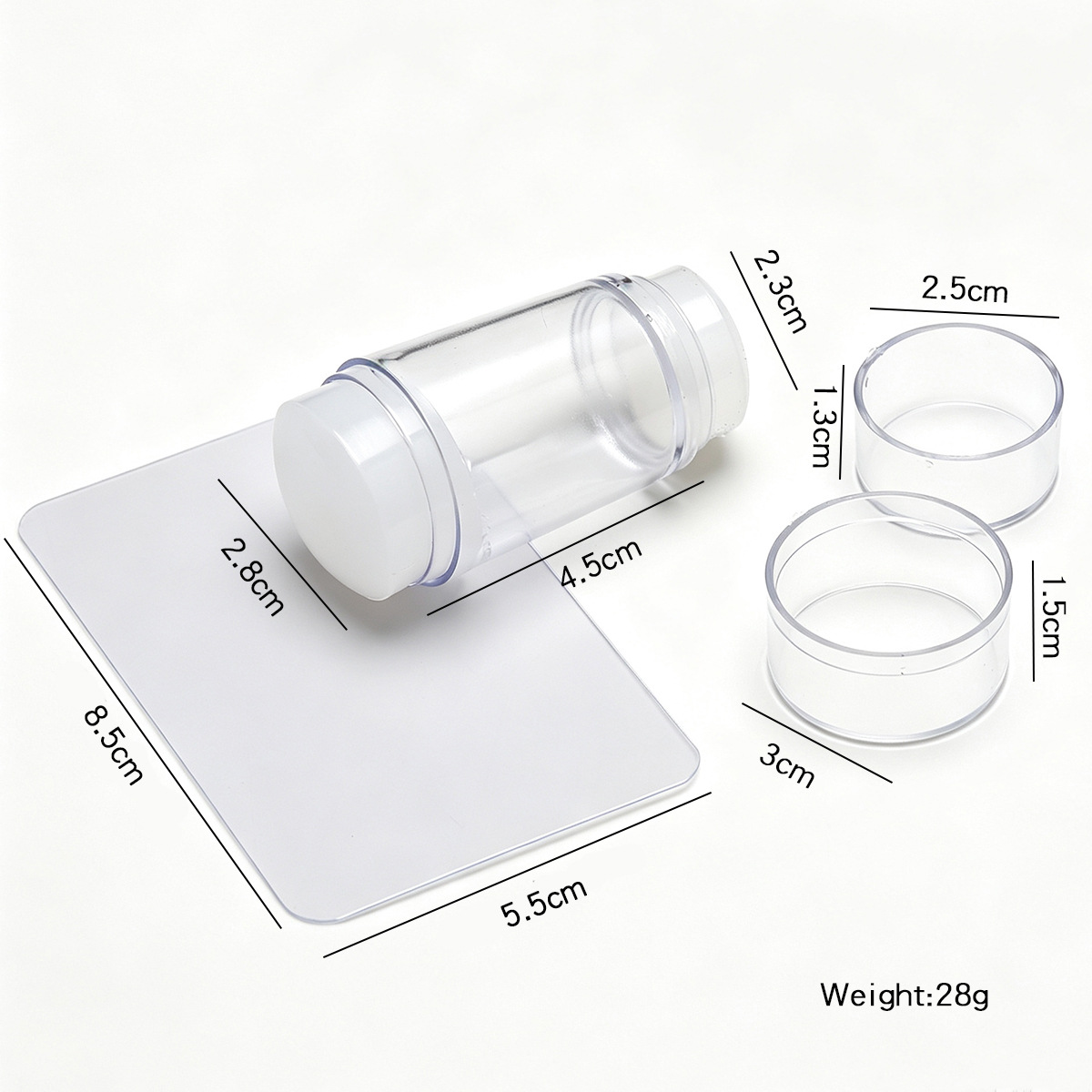 Sello para Uñas de 2,8 cm de Silicona Transparente con Raspador para Manicura Francesa image 13