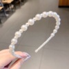 Universal headband from pearl, retro hairpins, hair accessory for face washing, Korean style, simple and elegant design, internet celebrity, wholesale