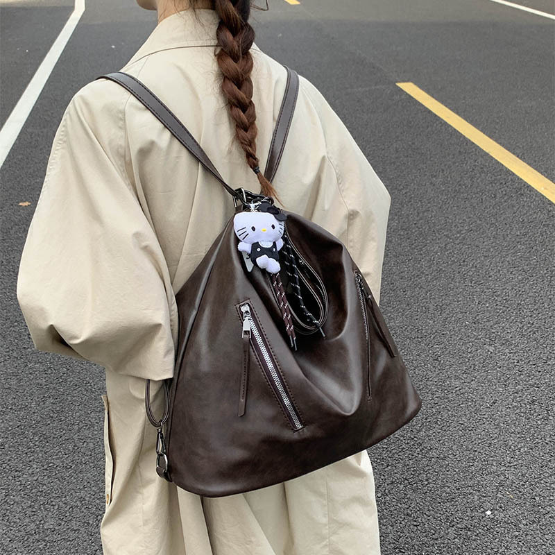 大容量包包女秋冬百搭2025新款复古单肩斜挎包简约上课通勤托特包|undefined