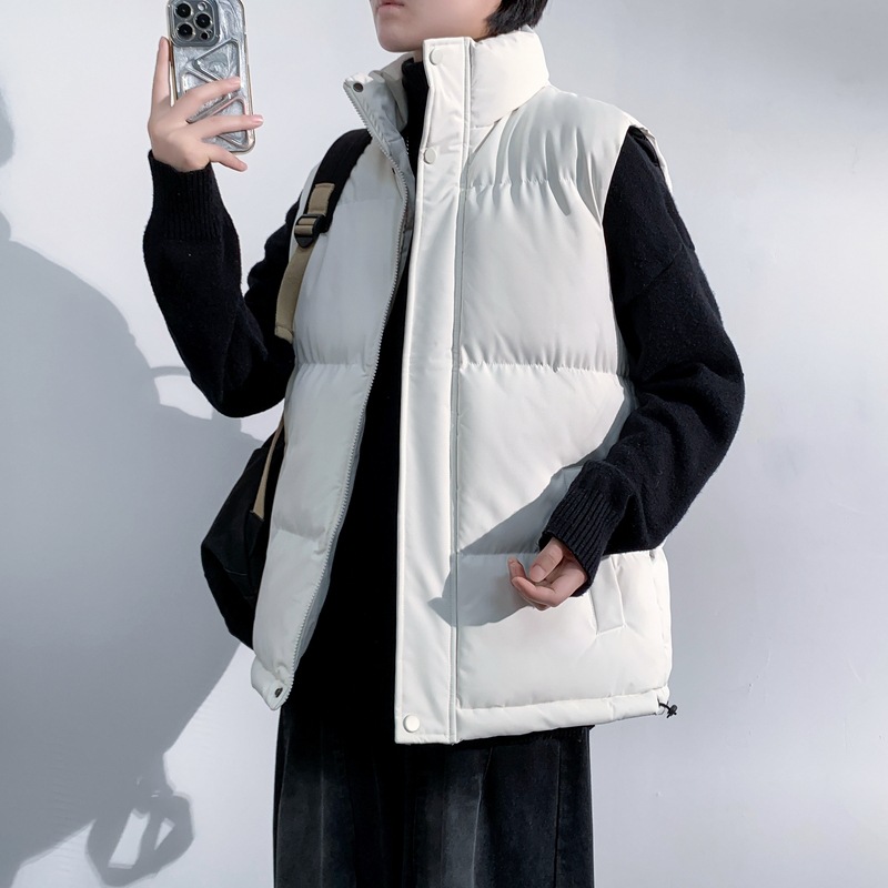 Transfronterizo 5XL - 8XL chaleco de algodón plumado hombre otoño y invierno grueso calentamiento hombro chaleco chaqueta de algodón