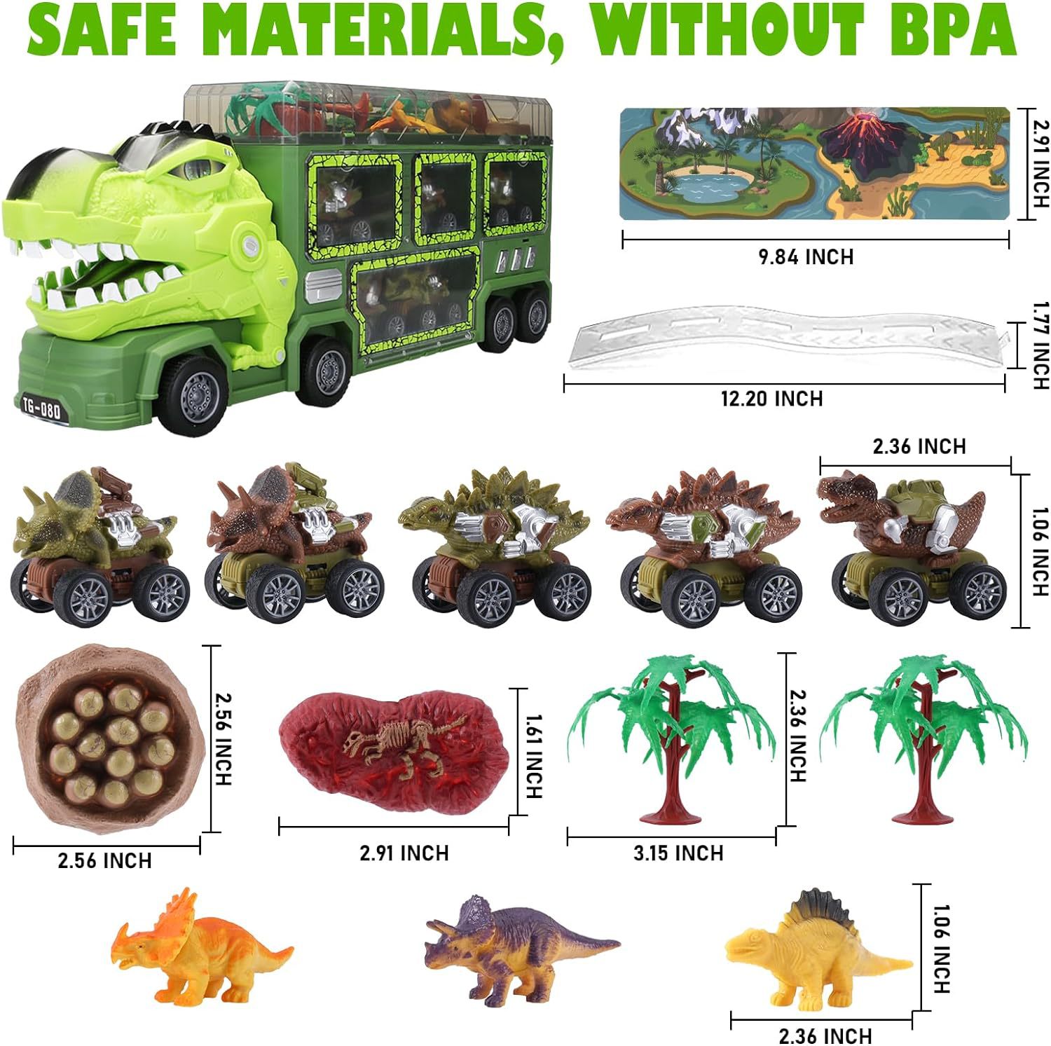 El Comercio exterior transfronterizo nuevo dinosaurio almacenamiento coche inercia Tire hacia atrás coche Modelo de dinosaurio grande para niños juguetes para niños