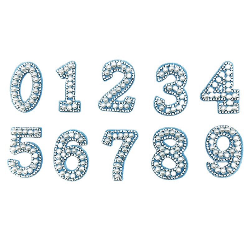 Nuevo no tejido perla digital pegatinas de perforación caliente accesorios de ropa pegatinas de perforación joyas de perforación decoración diy pegatinas de letras