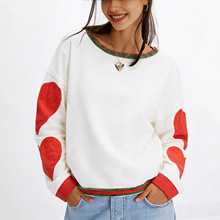 欧美外贸卫衣女亚马逊爆款时尚洋气圆领薄款宽松慵懒风T恤上衣